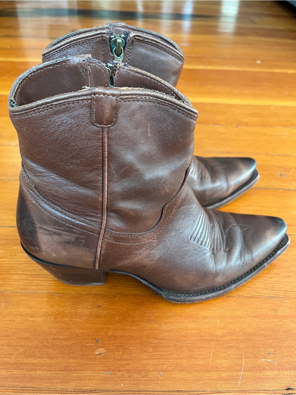 Tecovas Women's Brown Leather Western Ankle Boots